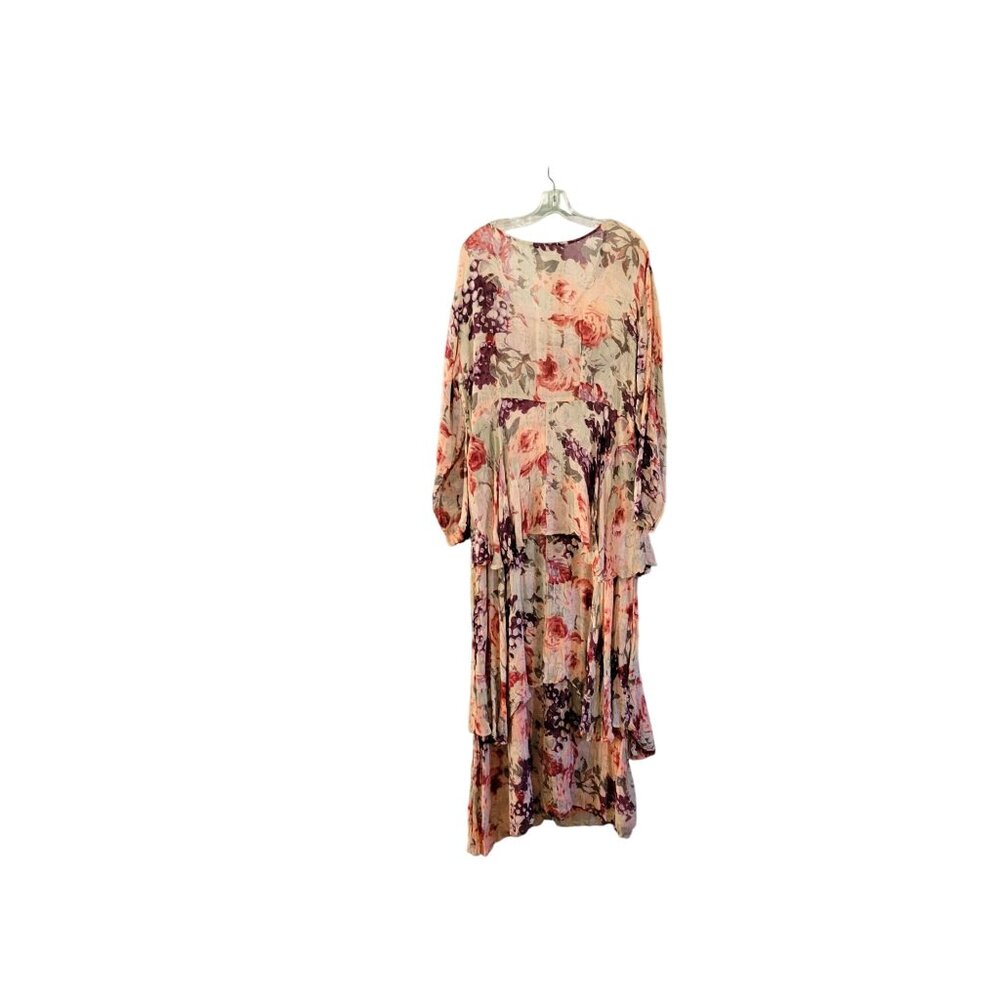 Vintage New Options Floral Maxi Dress With Long Sleeves & Tiered Skirt - Women's - Picture 2 of 4